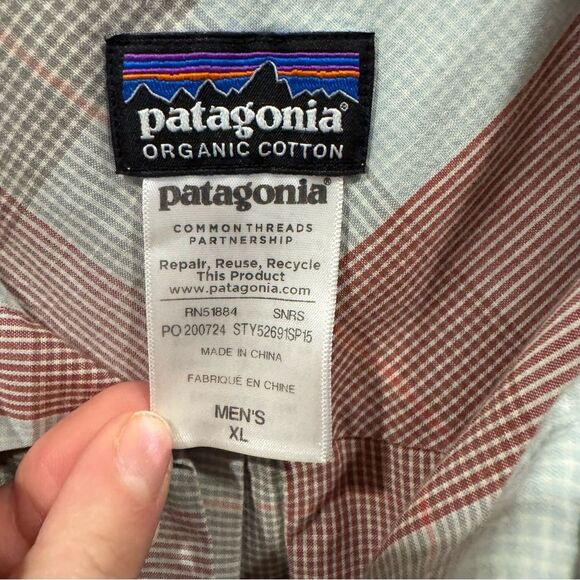 Patagonia Short Sleeve Shirt Button Down Pocket Lightweight Plaid XL - Picture 5 of 8